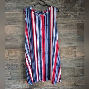 Apt. 9 Red and Blue Striped Swing Dress
